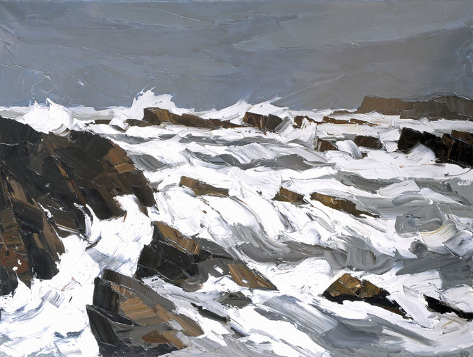 Kyffin Williams' painting of Trearddur in a storm