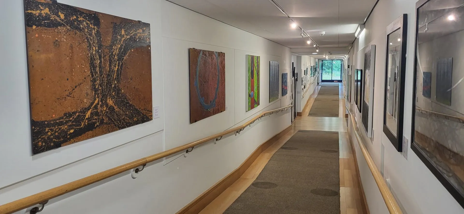 A view of a long corridor that forms the Long Gallery